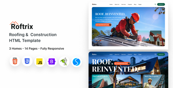 Roftrix - Roofing Services & Construction Company HTML5 Template by tezcoweb