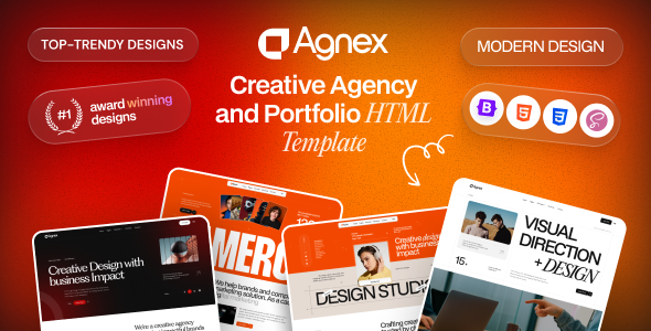 Agnex - Creative Agency Portfolio HTML Template by Gramentheme