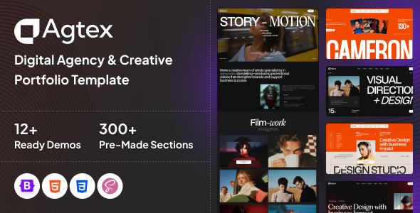 Agtex - Digital Agency & Portfolio HTML Template by Pixel-plus