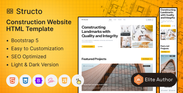Structo - Construction & Building Company HTML Template by laralink
